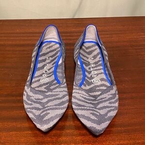 Retired Rothy’s Rothy’s the Point Grey Zebra 8.5 Luxury Ballet Flats EUC